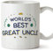MUGFFINS Great Uncle Mug - in English - World's Best - Funny Gift - Ceramic 11oz Mug