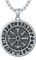 Shusukue Wikinger Kette Herren 925 Sterling Silber Vegvisir Anhänger Halskette Wikinger Runen Amulett Kette Nordische Viking Schmuck Geschenke für Herren Damen