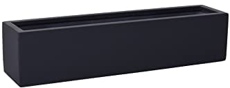 VIVANNO Blumenkasten Balkonkasten Pflanzkasten Fiberglas FLOBO anthrazit - 15x80x17 cm