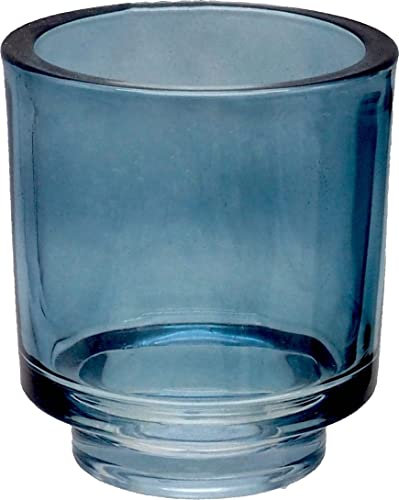 ZauberDeko Windlicht Blau Zwei Größen Glas Tischdeko Teelichthalter, Größe:Groß