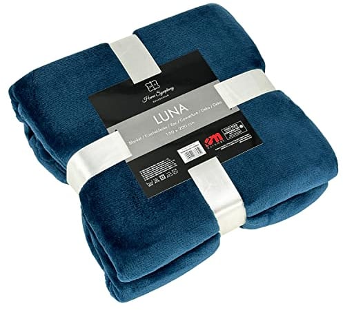 Euromat Flanell Mikrofaserdecke Kuscheldecke Decke Bettüberwurf 150x200 cm (Dunkel Türkis)