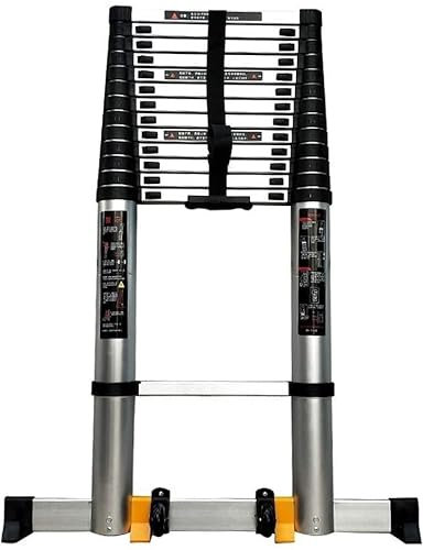 KEppd 5m/5.4m/6.2m/7m/8m Telescoping Ladders Aluminum Folding Portable Telescopic Extension Ladder Multi Purpose for Home Attic Work Outdoor Use (Size : 5.4m/17.7 ft) (8m/26.2 ft)