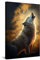 Startonight Impression sur Toile Lumineux - Loup Blanc la Nuit - Grande Tableau Decoration Murale Prêt à Accrocher Peinture Moderne et Contemporaine 60 x 90 cm Idée Cadeau Élégante et Originale