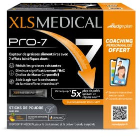 XLS MEDICAL PRO-7 -90 sticks de poudre - 1 mois - 7 bénéfices (1),(2) et une aide à la perte de poids (1) - Perdez jusqu'à 5x plus de poids qu'avec un régime seul (1)