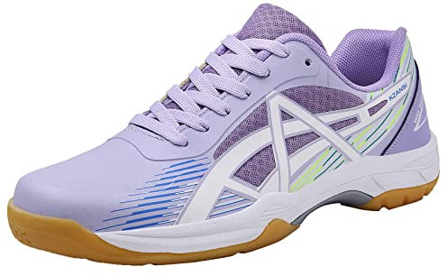 PENXZT Scarpe da Badminton da Tennis da Uomo Scarpe da Ginnastica Non Traspirabili per Il Pickleball di Zucca per La Pallavolo,Viola,37 EU
