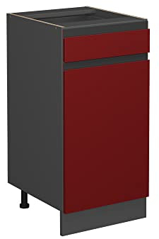 Vicco Küchenunterschrank R-Line, Rot/Anthrazit, 40 cm J-Shape, ohne Arbeitsplatte
