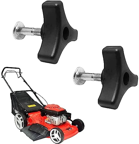2 pcs Handle Wing Nut And Bolt, Universal Plastic Lawnmower Triangle Knob Handle, Lawn Mower Parts & Accessories for Most Lawnmower Handle Parts Machine Power Equipment Part Garden Tools