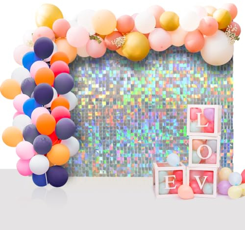 YFZYT Lot de 24 toiles de fond pour photo - Panneaux carrés à paillettes - Décoration murale - 30 x 30 cm - Paillettes - Accessoire de fête d'anniversaire - Décoration de Noël - Argenté
