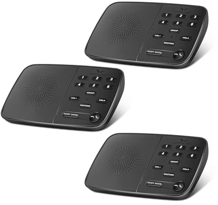 Hosmart UltraSpeak Intercoms sans fil pour la maison, entièrement duplex, portée de 1200 pieds - Système d'interphone bidirectionnel en temps réel, adapté aux entreprises, (lot de 3)