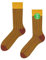 Dedoles Chaussettes Unisexe Homme Femme & Enfants beaucoup designs amusants gauche droite différent, couleur: Orange, motif: Bordeaux et jaunes (bambou jacquard), taille: 39-42