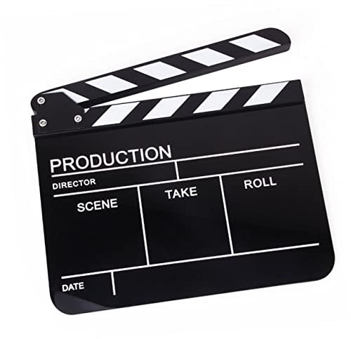 STOBOK Slate for Tv/Film/Movie Tv Clapperboard English Version Clapper Board Acrylic Clapperboard Movie Clap-Stick Make a Decision