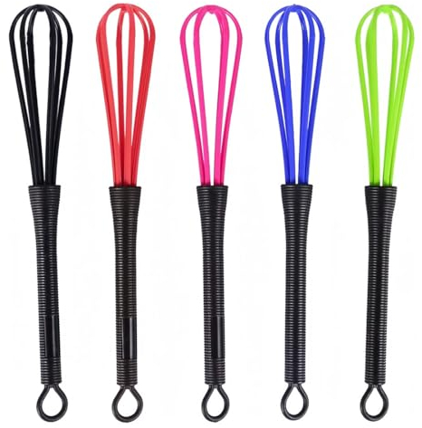 FDCGAS agitatore Parrucchiere Frusta - 5 PCS tinture per Capelli Frusta Mixer agitatore Parrucchiere Strumento Frusta plastica Salone Barbiere Parrucchiere colorante per Capelli Frusta(5 Colori)