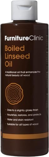 Furniture Clinic Boiled Linseed Oil for Wood 250ml - Premium Oil to Enhance, Seal & Protect The Natural Beauty of Oak, Pine & Other Wood with a Glossy Finish (Pack of 5)
