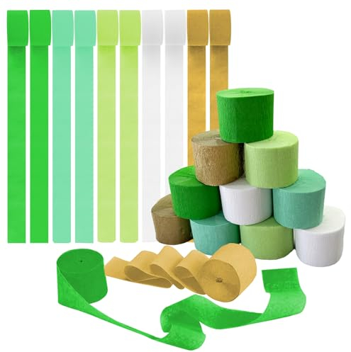 Krepppapier-Luftschlangen zum Aufhängen, Regenbogen-Luftschlangen, 5 Farben, Krepppapierrollen, Strea, Gold, Weiß, Grün, Krepp, Vorhang, Hintergrund, hängende Quasten, Festival, Party-Dekoration, 10