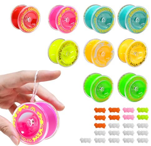 MirraSwit 9 Pezzi Colore Yoyo+21 Corda, Responsive Yoyo per Principianti, Yoyo Giocattolo per Regali di Compleanno per Compleanni, Feste, Colore Casuale