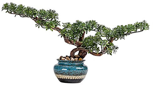 künstliche Bäume, die echt aussehen, Künstliche Pflanzen Zen Künstlicher Bonsai-Baum, Keramik-Topf, künstliche Kiefer, Bonsai-Simulation, Garten-Kunstpflanze for Zuhause, Büro, Innenbereich, Vitrine ,