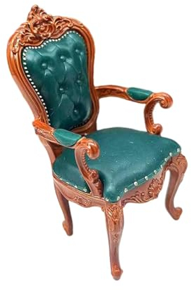 Sharplace Mini-Stuhl im Maßstab 1:12, Puppenhaus-Stuhl, Miniatur Stuhl für DIY Szene Puppe, Diorama, Fotografie-Requisite, Dunkelgrün Stuhl