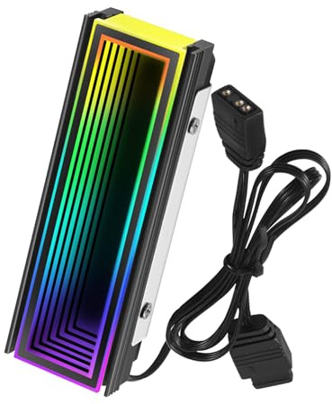 Veciado 5V ARGB Sync Computer 2280 SSD M2 Radiator PC RGB M.2 Nvme Cooling Heatsink Solid State Drive Cooling Radiato A