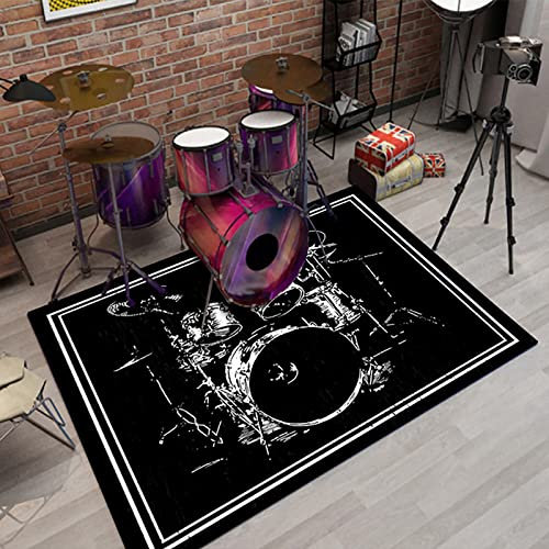 Guoyoocc Alfombra para batería,Alfombra de Tambor,Tapete insonorizado,Alfombras Acusticas,Alfombras Rectangulares Alfombras de Sala de Estar,para batería electrónica y batería de Jazz