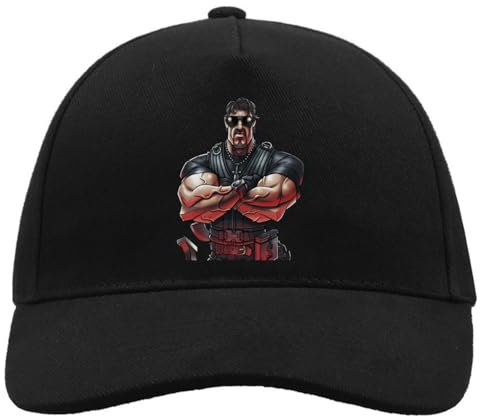 KarolioZonas Strong Arms Herren Gym King Bequeme Unisex gebürstete Baumwolle Baseball Trucker Cap mit Schnalle schwarz, Schwarz , Einheitsgröße