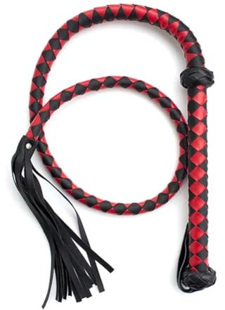 Suoumwa Cheval Rouge Fouet Cheval Fouet Équitation Cravache Équestre Simili Cuir Fouet Équipement Cheval Fouet Entraînement Cheval Fouet