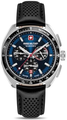 Swiss Military Hanowa Defender Herrenuhr mit Lederband oder Metallband Chrono Saphirglas