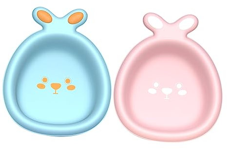 CRILSTYLEO 2piezas Basin Para Bebés Lavabo Infantil De Plástico Diseño De Conejo Para Lavarse La Cara Pies Resistente y Para Uso Casa y