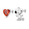 GNOCE Ohrringe Peanuts „Finde deine wahre Liebe“ Snoopy Herz Ohrstecker 925 Sterlingsilber für Frauen und Mädchen Schmuckgeschenk für Fans