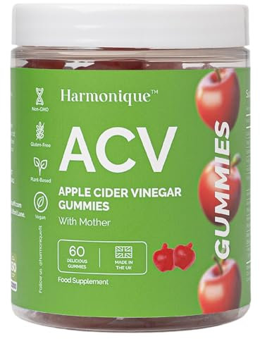 Harmonique ACV Apple Cider Vinegar Gummies with Mother, Pomegranate Extract, Beet Juice Powder