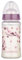 babynova Wide Neck Baby Bottle 300ml with Anti Colic Medium Flow Silicone Teat - Made in Germany - BPA-Free - Cherry Blossom