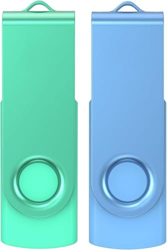 Lot Clé USB 3.0 32Go – Wooolken x2 Clés USB Pivotantes Haut Débit avec Adaptateur USB-C et Porte-Clés – Clef USB Colorée pour Stockage Fichiers, Photos, Vidéos, Backup, École, Bureau