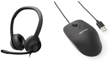 Logitech H390 Wired Headset & Amazon Basics Responsive and Precise 3