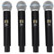 Microphone sans Fil Set 4 Micro Dynamique sans Cordon avec Une Bande VHF de Gamme 164ft pour L'enregistrement de Scène Karaoke Home KTV Live Webcast