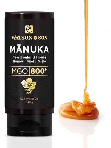 Watson & Son – Miele Grezzo di Mānuka Monoflora da Spremere, MGO 800+, 340g (12oz) – Prodotto in Nuova Zelanda