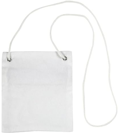 CREATIV DISCOUNT Brustbeutel aus Baumwolle, Größe 13 x 15 cm, Weiß