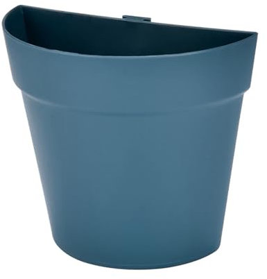 Macetas de plástico para colgar en la pared, creativas, para pared, balcón, interior, semicircular, pequeña maceta hidropónica 2025 (azul, talla única)