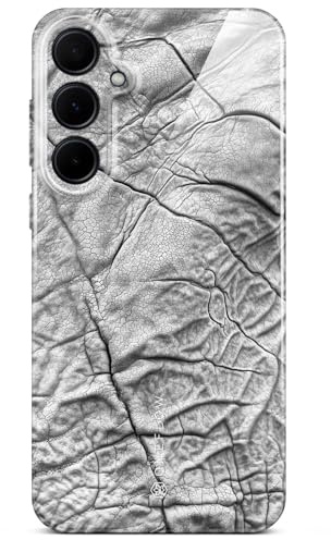 ONEFLOW Wild Cover für Samsung Galaxy A35 5G Hülle mit Animal Print, Designer Case Handy Schutzhülle mit Kameraschutz, Tiere Muster Hardcase dünne Handyhülle, Mystic Elephant Grau