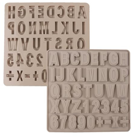ARYIMYDP Stampo in Silicone Lettere e Numeri Completo, 26 Lettere dall'A alla Z, Numeri 0-9 e Simboli Matematici, Per Cioccolato, Pasta di Zucchero, Sapone e Resina Epossidica, Facile da Sformare