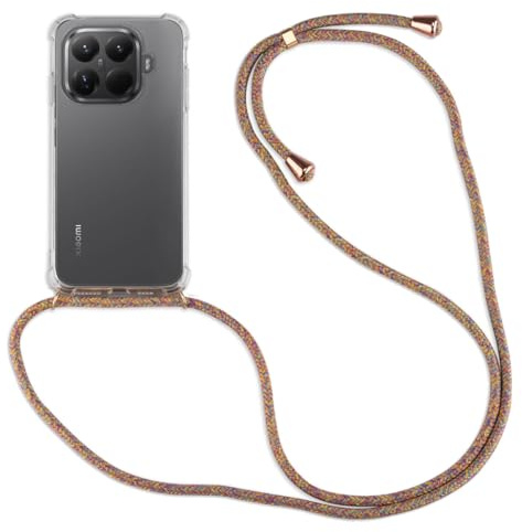 betterfon Handykette Hülle kompatibel mit Xiaomi 15T Pro | Smartphone Hülle Case mit Band | Handyhülle Handyband zum Umhängen | Rainbow