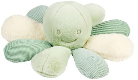 Nattou Lapidou Oktopus Plüschtier - mit Rassel - Kuscheltier Oktopus - für Neugeborene - 26 cm - Lindgrün