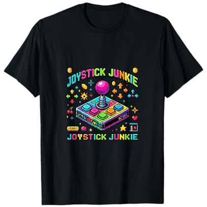 Retro Joystick Junkie Pixel Arcade Style T-Shirt