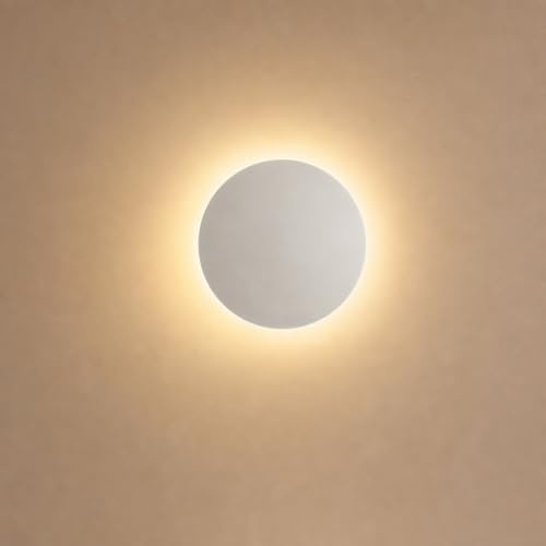 OOWDMPE LED Runde Innen Wandlampe Moderne Aesthetic Wandleuchte Metall+Acryl Wandbeleuchtung 3000K/4000K/6000K Dekorative Flurlampe Heimdekoration für Wohnzimmer Schlafzimmer Korridor (Weiß 20cm)