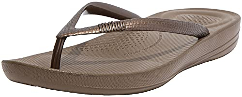 Fitflop Damen IQUSHION FLIP Flop-SOLID Zehentrenner, Braun (Bronze 012), 42 EU