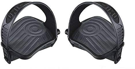 RMS Coppia Pedali Nero Cyclette - Ciclo Camera Filetto Grande 9/16 con Cinghie