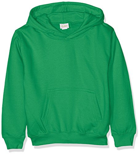 AWDis Boy's Kids Hoodie, Green (Kelly Green), Large