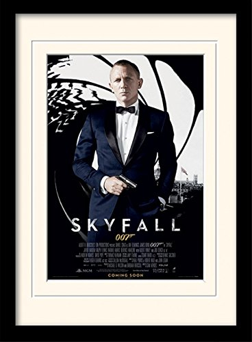 1art1 James Bond 007 Poster Skyfall Filmplakat - Black Gerahmtes Bild Mit Edlem Passepartout | Wand-Bilder | Im Bilderrahmen 40x30 cm