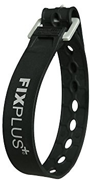 Fixplus-Strap black35 - Spannband zum Sichern, Befestigen, Bündeln und Festzurren, aus Spezialkunststoff mit Aluminiumschnalle aus dem Flugzeugbau, 35cm in schwarz