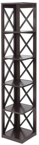 Convenience Concepts Oxford 5-Tier Corner Bookcase, Espresso