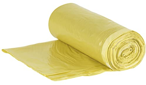 120 Liter Müllsack | 25 Stück | reißfest | mit Zugband | 25er Rolle | 1 Rolle | Typ 949 | Wandstärke 40 μ | Gelb Abfall-Säcke XXL Abfallbeutel | LDPE | Müllbeutel Müllsacke