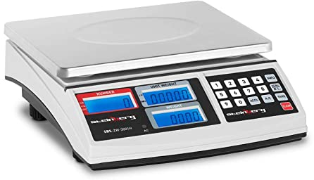 Steinberg Systems SBS-ZW-3001H Counting Scales Digital Electronic Scale Industrial Scales White (30 kg / 1 g, Platform: 26 x 21 cm, LCD, incl. Battery Power Cable)